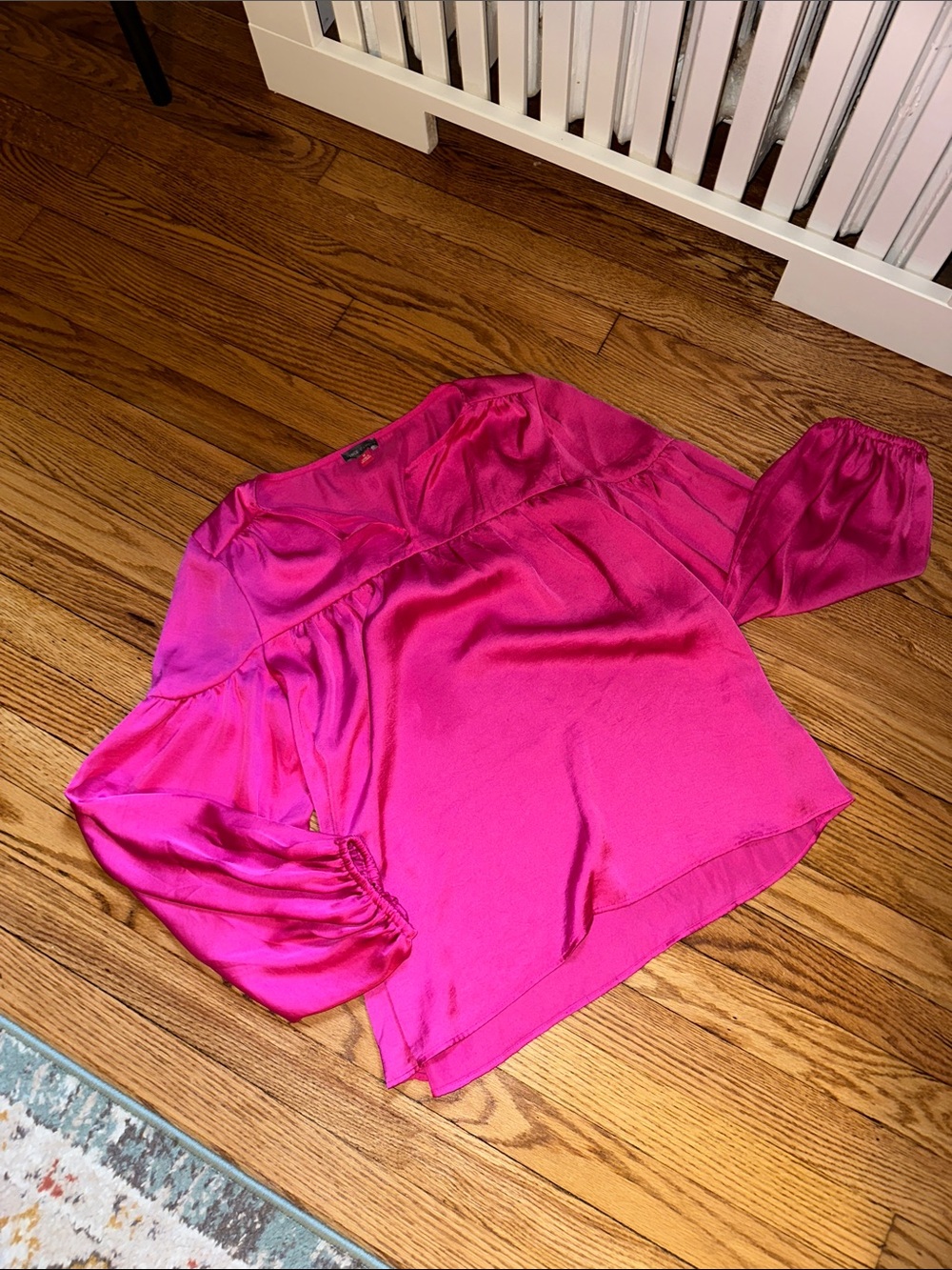 Vince Camuto Satin Chemise Blouse in Fuchsia